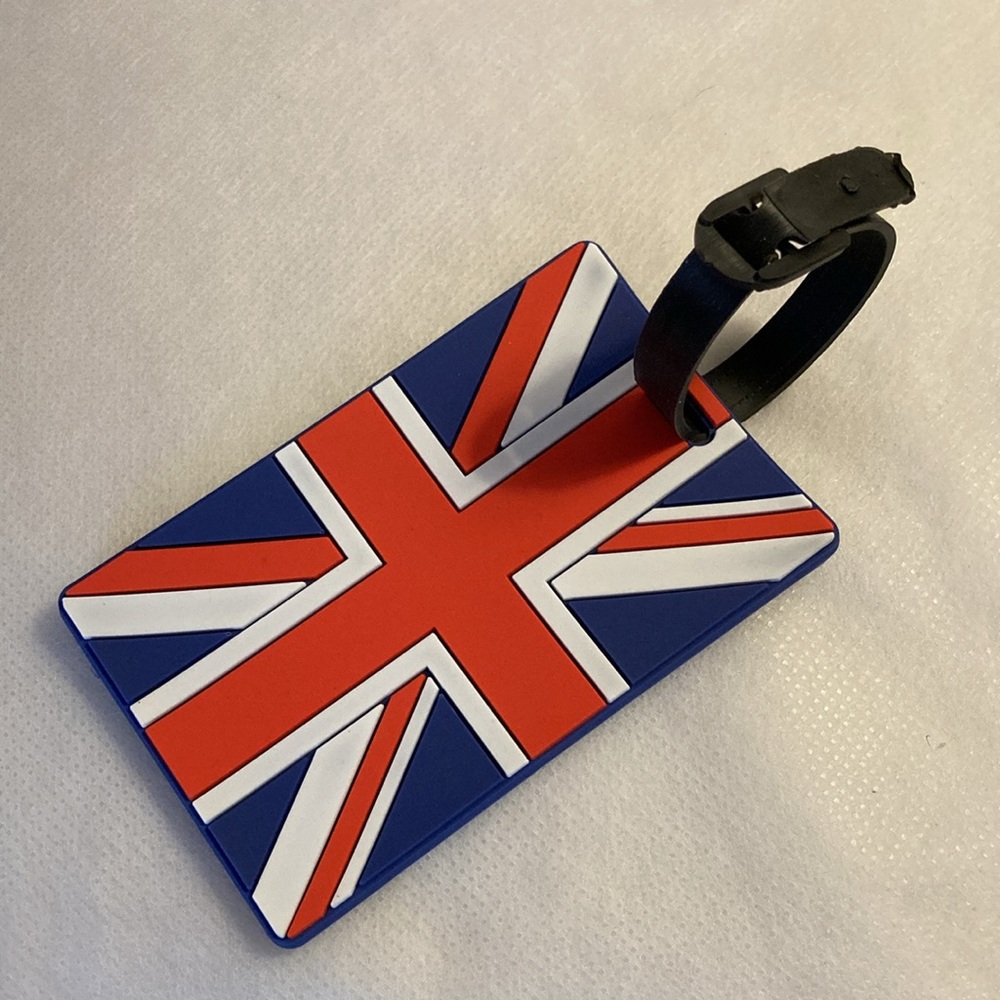 NWOT - British UK Union Jack Flag Luggage Tag With Adjustable Closure Strap